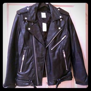 NEW LEATHER BIKER JACKET